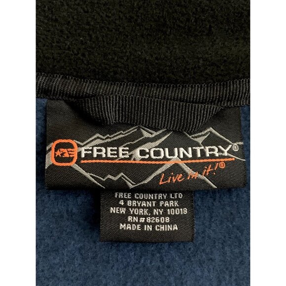 Free Country Mens Navy Blue Full-Zip Fleece Jacket With Chest Pocket Size Small - Picture 10 of 12